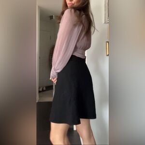 Black mini skirt with belt